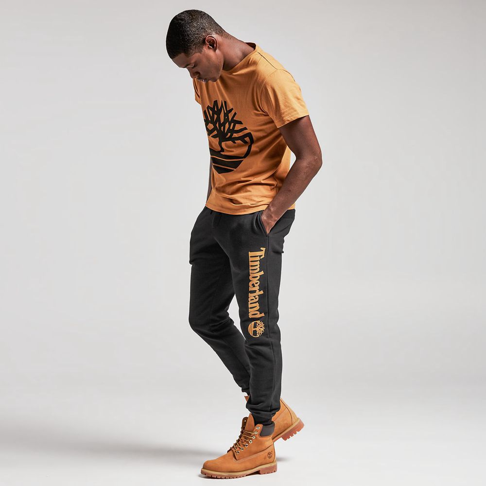 Pantaloni Timberland Barbati Negrii - Jogger Sweat - Romania - NWCAFX713